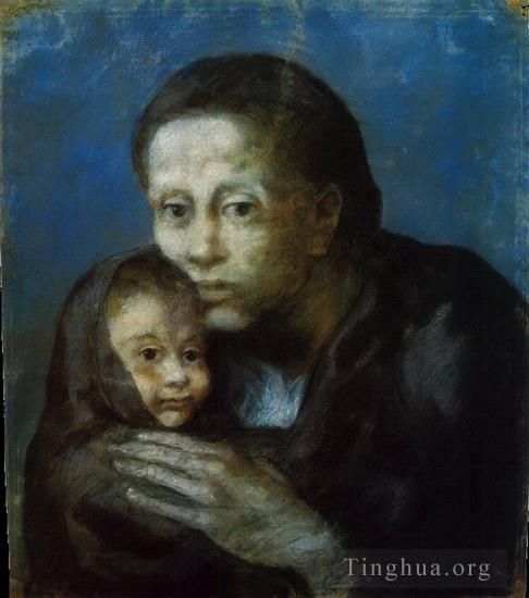 Pablo Picasso Andere Malerei - Mere et enfant au fichu 1903