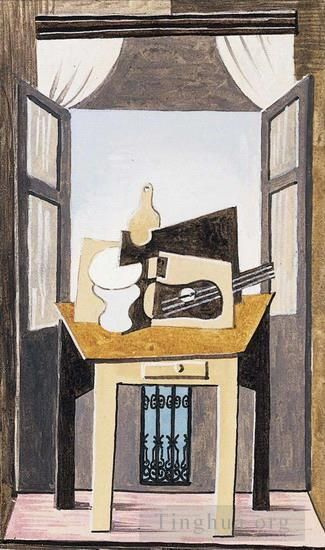 Pablo Picasso Andere Malerei - Nature morte devant une fenetre 1919 2