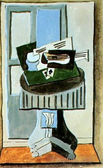 Pablo Picasso Andere Malerei - Nature morte devant une fenetre 3 1919