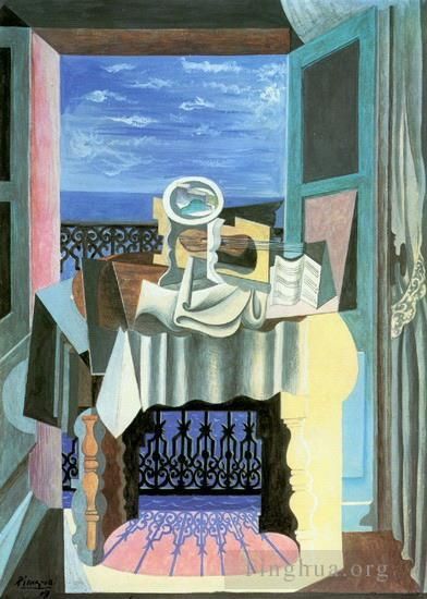 Pablo Picasso Andere Malerei - Nature morte devant une fenetre a Saint Raphael 1919
