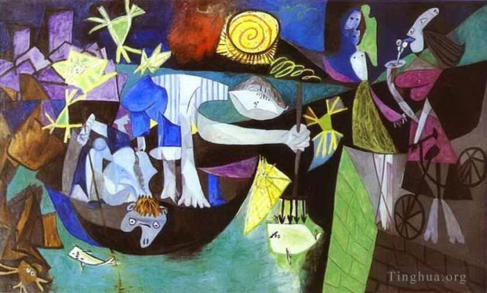 Pablo Picasso Andere Malerei - Nachtfischen in Antibes 1939