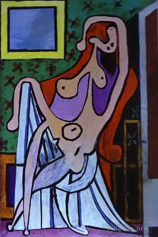 Pablo Picasso Andere Malerei - Akt im Sessel 1929