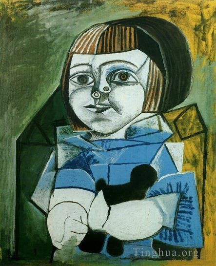 Pablo Picasso Andere Malerei - Paloma en bleu 1952
