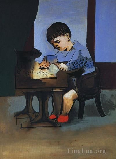 Pablo Picasso Andere Malerei - Paul dessinant 1923