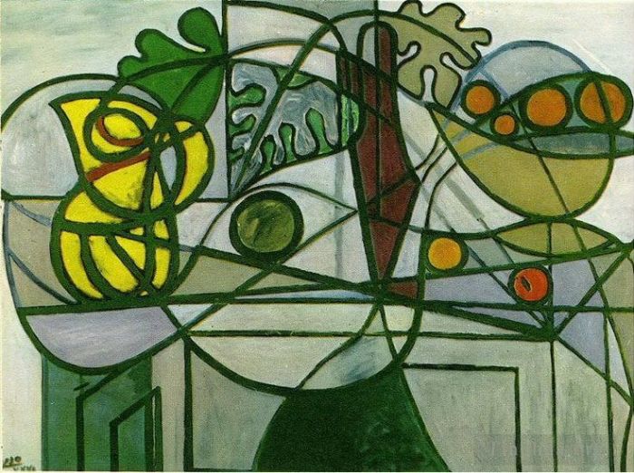 Pablo Picasso Andere Malerei - Pichet Coupe de Fruits et Feuillage, 1931