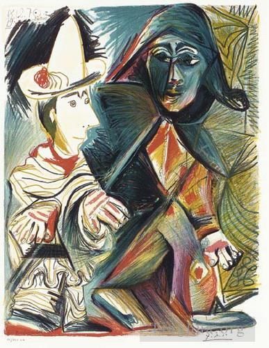 Pablo Picasso Andere Malerei - Pierrot et Arlequin 1972