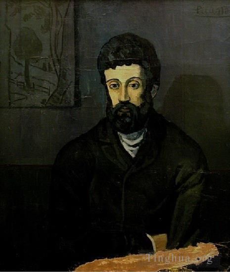 Pablo Picasso Andere Malerei - Portrait d homme Homme en bleu 1902