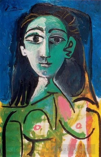 Pablo Picasso Andere Malerei - Porträt von Jacqueline 1956