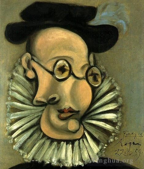 Pablo Picasso Andere Malerei - Porträt von Jaime Sabartes im Grand d Espagne 1939