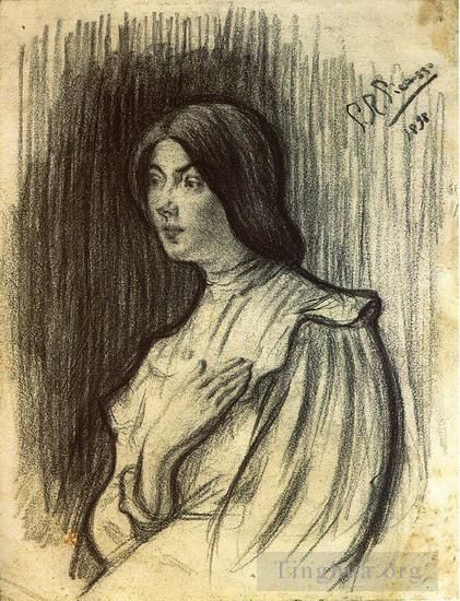 Pablo Picasso Andere Malerei - Porträt von Lola 1898