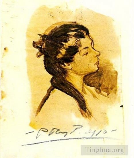 Pablo Picasso Andere Malerei - Porträt von Lola 1899