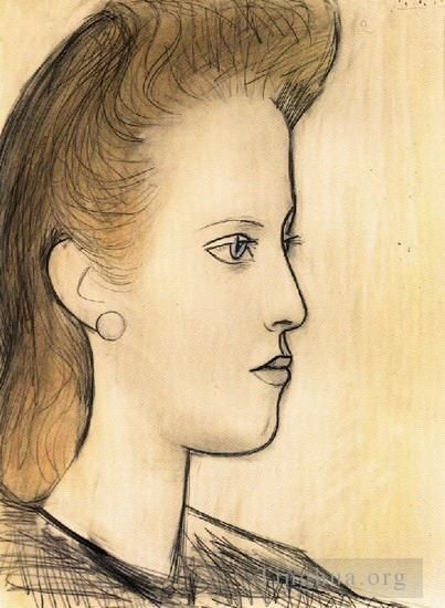 Pablo Picasso Andere Malerei - Porträt von Mademoiselle Aubrey 1941