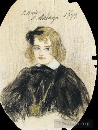 Pablo Picasso Andere Malerei - Porträt von Teresa Blasco 1899