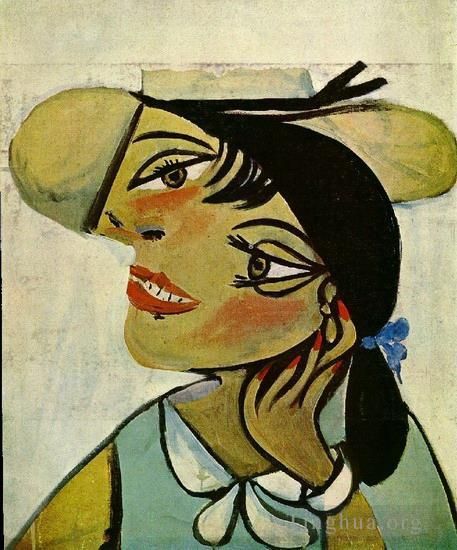 Pablo Picasso Andere Malerei - Portrait de femme au col d hermine Olga 1923