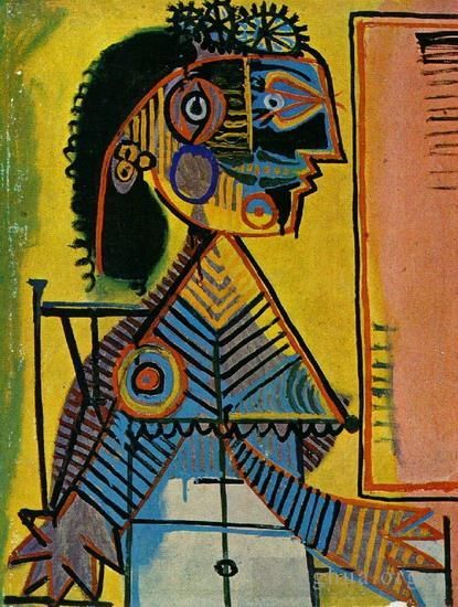 Pablo Picasso Andere Malerei - Portrait de femme au col vert Marie Therese Walter 1938