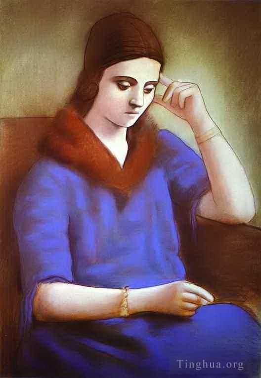 Pablo Picasso Andere Malerei - Porträt von Olga Picasso 1922