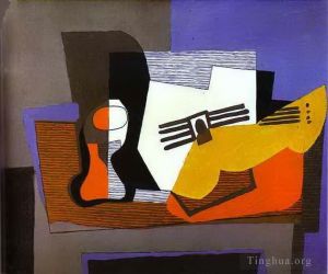Zeitgenössische Malerei - Stillleben mit Gitarre 1921