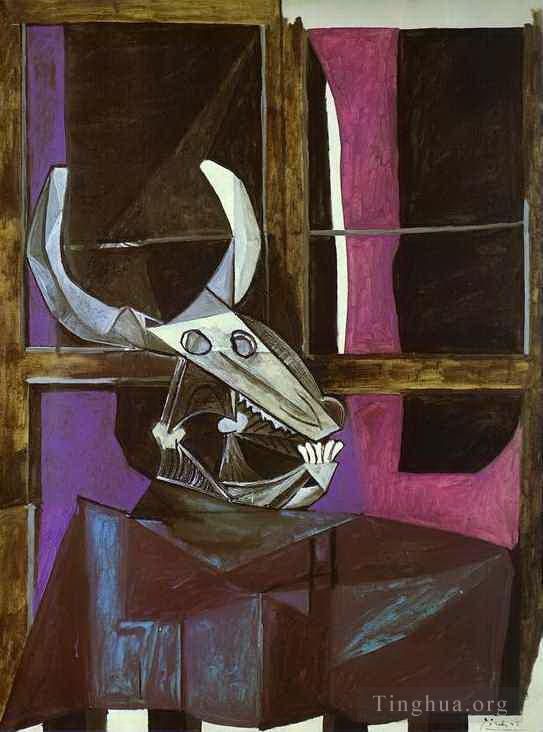 Pablo Picasso Andere Malerei - Stillleben mit Ochsenschädel 1942