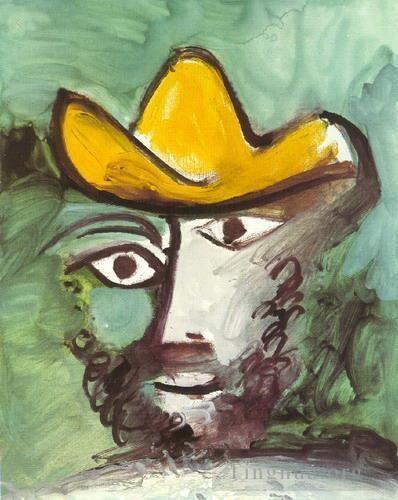 Pablo Picasso Andere Malerei - Tete d homme 1971