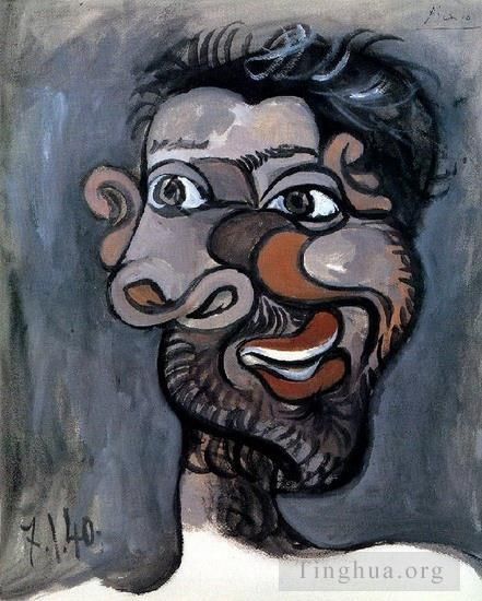 Pablo Picasso Andere Malerei - Tete d un homme barbu 1940