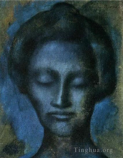 Pablo Picasso Andere Malerei - Tête de Femme 1901