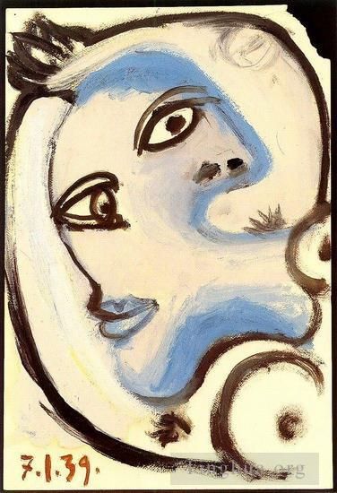 Pablo Picasso Andere Malerei - Tete de Femme 5 1939