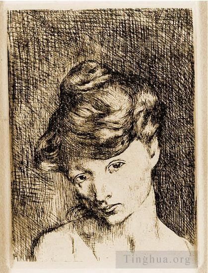 Pablo Picasso Andere Malerei - Tête de Femme Madeleine 1905