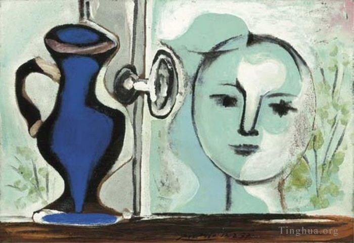 Pablo Picasso Andere Malerei - Tete devant la fenetre 1937