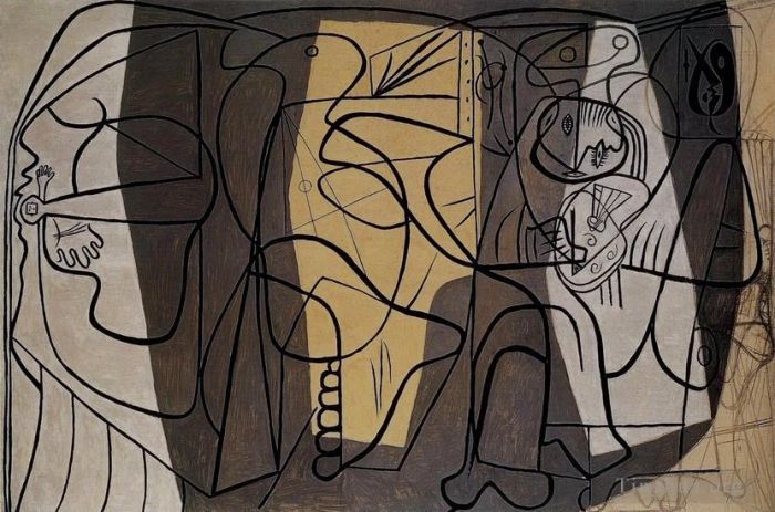 Pablo Picasso Andere Malerei - Der Künstler und sein Modell L artiste et son modele 1927