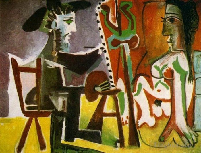 Pablo Picasso Andere Malerei - Der Künstler und sein Modell L artiste et son modele 1963