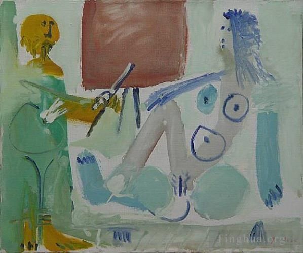 Pablo Picasso Andere Malerei - Der Künstler und sein Modell L artiste et son modele 1965
