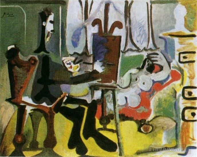 Pablo Picasso Andere Malerei - Der Künstler und sein Modell L artiste et son modele I 1963
