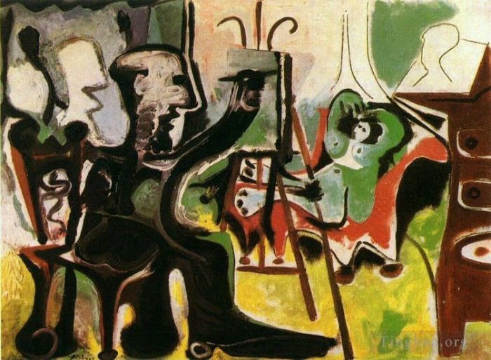 Pablo Picasso Andere Malerei - Der Künstler und sein Modell L artiste et son modele II 1963