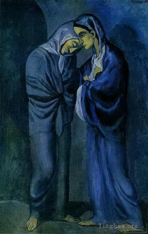 Pablo Picasso Andere Malerei - Der Besuch zweier Schwestern 1902