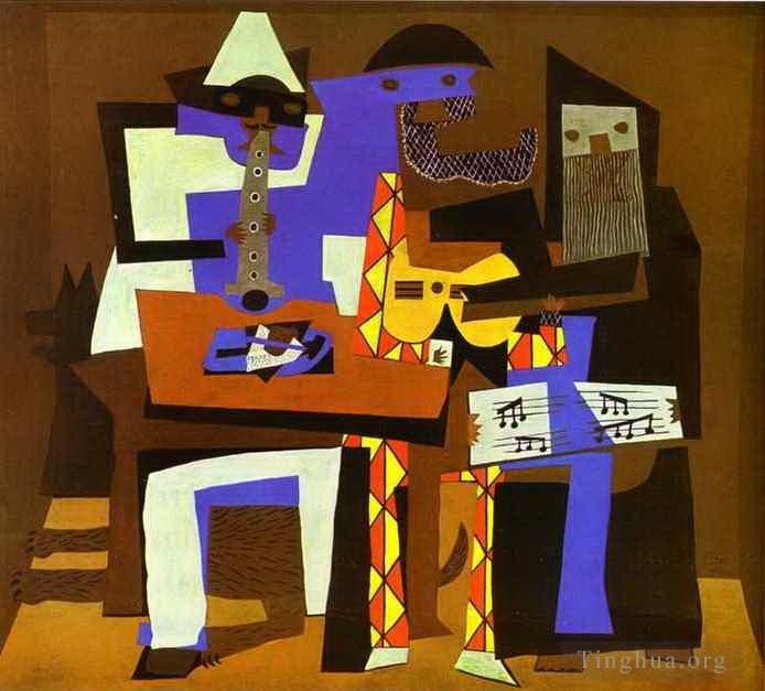 Pablo Picasso Andere Malerei - Drei Musiker 2 1921