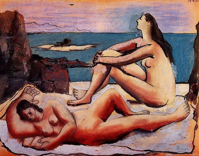 Pablo Picasso Andere Malerei - Trois baigneuses 3 1920