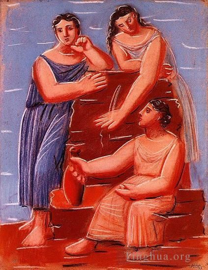 Pablo Picasso Andere Malerei - Drei Frauen a la Fontaine 6 1921
