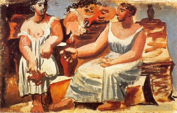 Pablo Picasso Andere Malerei - Drei Frauen a la Fontaine 8 1921