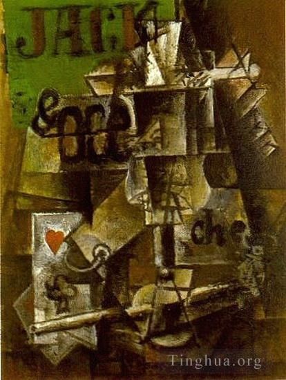 Pablo Picasso Andere Malerei - Verre de Pernod und Karten 1912