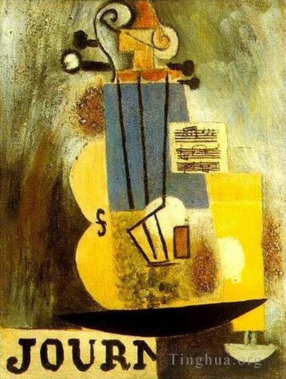 Pablo Picasso Andere Malerei - Violinpartition und Zeitschrift 1912