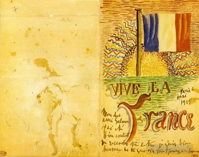 Pablo Picasso Andere Malerei - Vive La France 1914