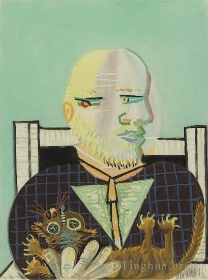 Pablo Picasso Andere Malerei - Vollard et son chat 1960