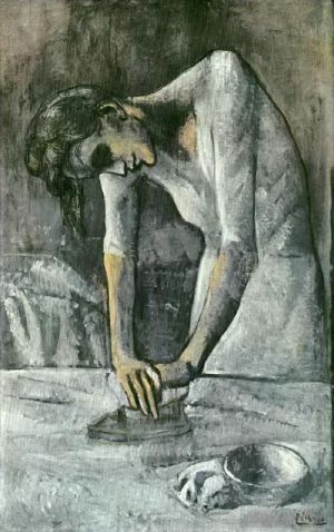 Zeitgenössische Malerei - Bügelnde Frau 1904
