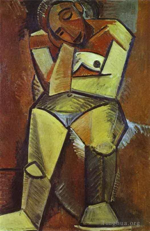 Pablo Picasso Andere Malerei - Sitzende Frau 1908