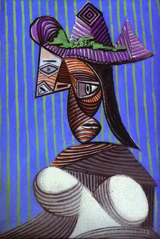 Pablo Picasso Andere Malerei - Frau mit nacktem Hut 1939
