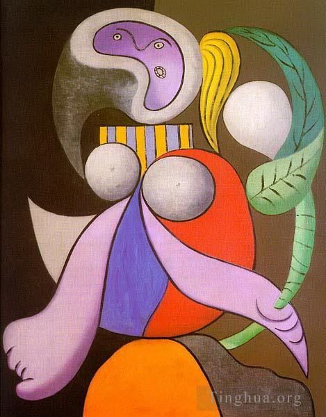 Pablo Picasso Andere Malerei - Frau mit einer Blume 1932