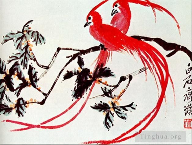 Qi Baishi Chinesische Kunst - Paradiesvögel