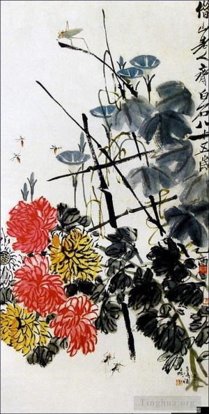 zeitgenössische kunst von Qi Baishi - Bugs and flowers