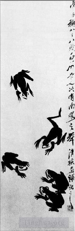 zeitgenössische kunst von Qi Baishi - Frogs