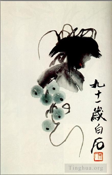 Qi Baishi Chinesische Kunst - Trauben